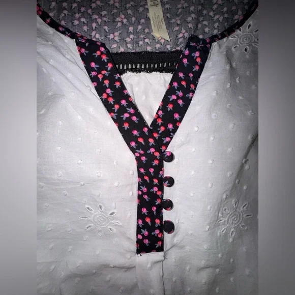 MATILDA JANE Snow Globe Tunic White Embroidered Swiss Dot Top Size S - Picture 11 of 11